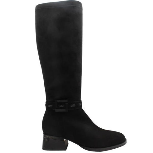 Loretta Vitale C3893 Women's Black Suede Knee High Boots